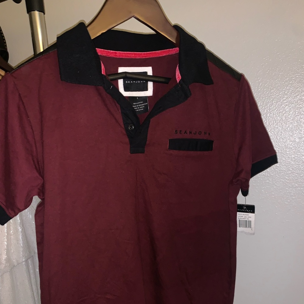 Burgundy Sean John polo shirt